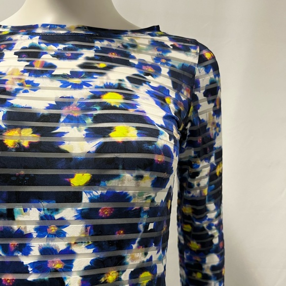 VTG Y2K JEAN PAUL GAULTIER FUZZI Avant Designer Blue Skinny Stretchy Top Women M - Picture 5 of 8